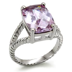Lavender/ Alexandrite Colored Crystal On a Cable Forked Band